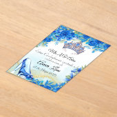 ミッドナイトブルースリッパアンドクラウンキンセニェラ招待状 アクリル招待状 (レイダウン)