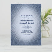 ミッドナイトブルーデニム結婚式招待状 招待状 (スタンド正面)