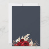 ミッドナイトブルートロピカルバラ結婚式招待状 招待状 (裏面)