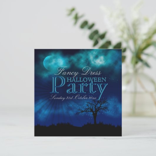 ミッドナイトブルーハロウィーンナイトスキー招待状 招待状 (スタンド正面)