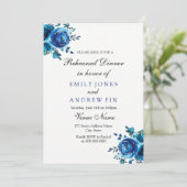 ミッドナイトブルーバラフローラ結婚ズリハーサルディナー 招待状 (スタンド正面)