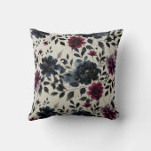 ミッドナイトブルーバーガンディーインキーフローラアーモンドベージュ クッション (裏面)