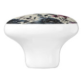 ミッドナイトブルーバーガンディーインキーフローラアーモンドベージュ セラミックノブ (側面)