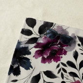 ミッドナイトブルーバーガンディーインキーフローラアーモンドベージュ ビーチタオル (インサイチュ)