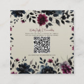 ミッドナイトブルーバーガンディーインクィーフローラアーモンド詳細 スクエア名刺 (裏面)