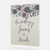 ミッドナイトブルーバーガンディーインクィーフローラアーモ結婚ンドズ アクリルサイン (傾斜)