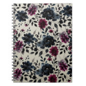 ミッドナイトブルーバーガンディーインクィーフローラアーモ結婚ンドズ ノートブック (正面)