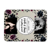 ミッドナイトブルーバーガンディーインクィーフローラアーモ結婚ンドズ マグネット (横)