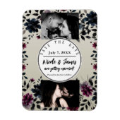 ミッドナイトブルーバーガンディーインクィーフローラアーモ結婚ンドズ マグネット (縦)