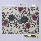 ミッドナイトブルーバーガンディーインクィーフローラアーモ結婚ンドズ 薄葉紙 (クラフト)