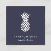 ミッドナイトブルーパイナップル スクエア名刺 (正面)