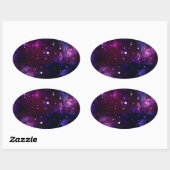 ミッドナイトブルーパープル銀河系 楕円形シール (シート)