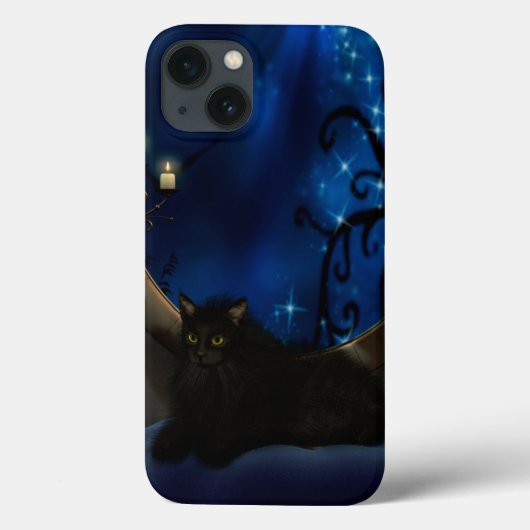 ミッドナイトブルーファンタジー猫 Case-Mate iPhoneケース (裏面)