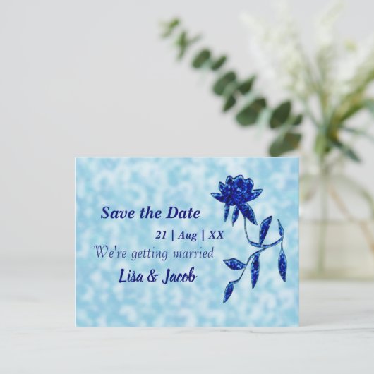 ミッドナイトブルーフローラ ポストカード (スタンド正面)