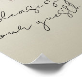 ミッドナイトブルーブルゴーニュインキーフローラゲストブックサイン ポスター (角)