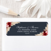 ミッドナイトブルーブルゴーニュバラ差出人住所ラベル ラベル (インサイチュ)