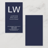 ミッドナイトブループロフェッショナルシンプルモノグラモダンム 名刺 (正面/裏面)