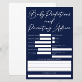 ミッドナイトブルーベビーシャワー予測アドバイスカード (正面/裏面)