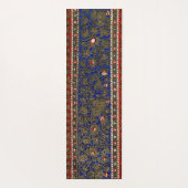 ミッドナイトブルーペルシアラグヴィンテージフローラランナー ヨガマット (裏面)