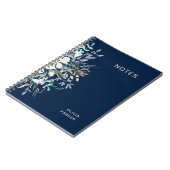 ミッドナイトブルーボタニカルフローラ ノートブック (左側)