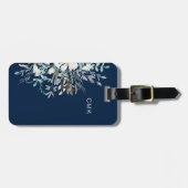 ミッドナイトブルーボタニックフローラ ラゲッジタグ (正面横)