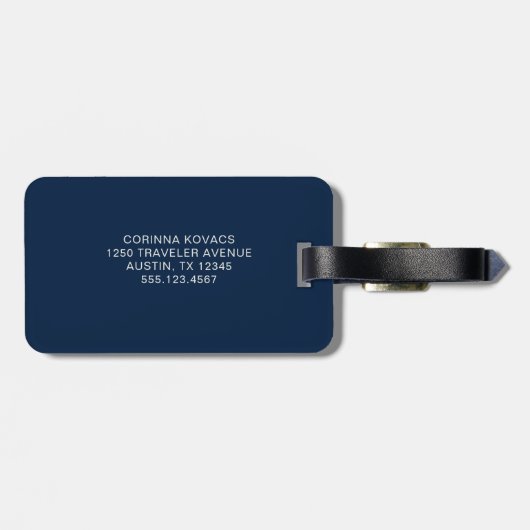 ミッドナイトブルーボタニックフローラ ラゲッジタグ (裏面横)