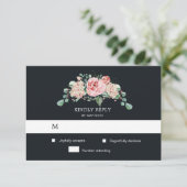 ミッドナイトブルームの花の返信カード 出欠カード (スタンド正面)