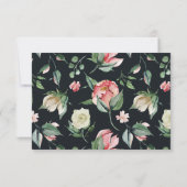 ミッドナイトブルームの花の返信カード 出欠カード (裏面)