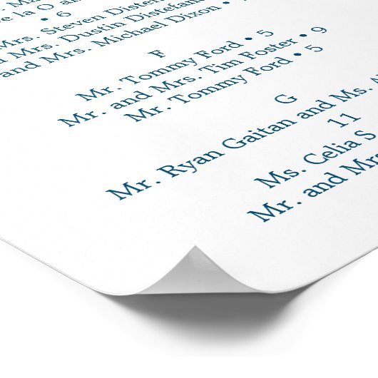 ミッドナイトブルームズ フローラル ウェディング 席次表 サイン (角)