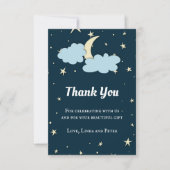 ミッドナイトブルームーン&スターズエレガントサンキューカード サンキューカード (正面)