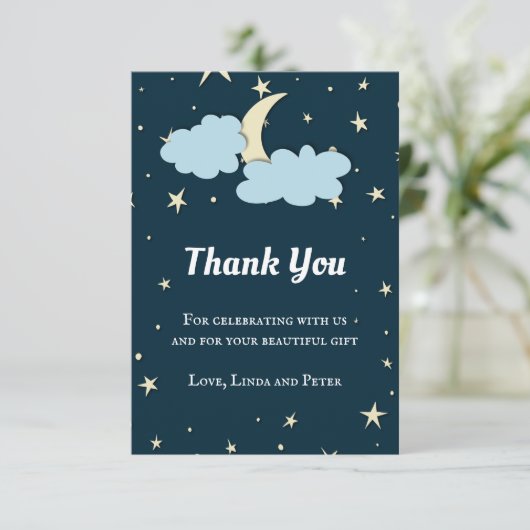 ミッドナイトブルームーン&スターズエレガントサンキューカード サンキューカード (スタンド正面)