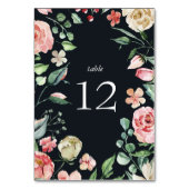 ミッドナイトブルーム エレガント フラワーネイビーブルー テーブルカード (裏面)