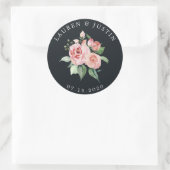 ミッドナイトブルーム エレガント フラワーモノグラム ステッカー (バッグ)