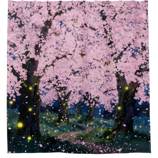 ミッドナイトブルーム -  シャワーカーテン (正面)