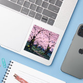 ミッドナイトブルーム - スクエアビニール シール (ノートパソコンとiPhone)