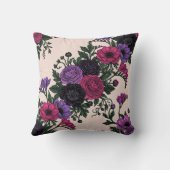 ミッドナイトブルーム フラワー Zazzle 枕 (裏面)
