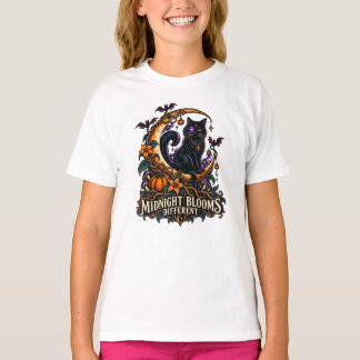 ミッドナイトブルーム ブラックキャット ハロウィン Tシャツ