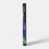 ミッドナイトブルーム iPhone 14ケース - 花柄の抽象画 iPhoneケース (左側面)