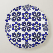 ミッドナイトブルーモダンフローララウンドピロー ラウンドクッション (裏面)