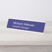 ミッドナイトブルーモダンプロフェッショナルミニマリスト デスクネームプレート (正面)