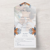 ミッドナイトブルーモンスターオールインワンウェディング招待 オールインワン招待状 (内側)