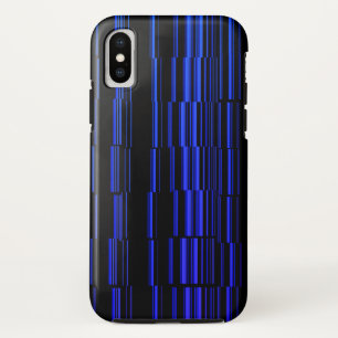 ミッドナイトブルーユニークモダンストライプのパタカッコいいーン iPhone X ケース