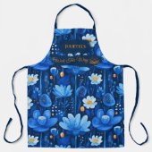 ミッドナイトブルーロータスフラワーゼンセレニティ エプロン (正面)