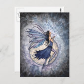 ミッドナイトブルー妖精ハガキby Molly Harrison ポストカード (正面/裏面)