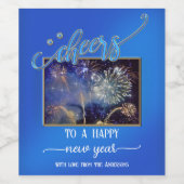 ミッドナイトブルー応援新年写真ワインラベル ワインラベル (シングルラベル)