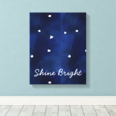 ミッドナイトブルー星空 キャンバスプリント (インサイチュ (ウッドフロア))