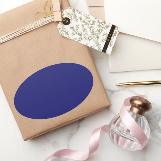 ミッドナイトブルー楕円ステッカー 楕円形シール (ギフト)