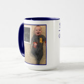 ミッドナイトブルー男の赤ちゃんフォト誕生レコードStat マグカップ (正面左)