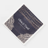 ミッドナイトブルー素朴エレガンス結婚ズナプキンス (コーナー)