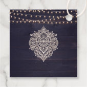 ミッドナイトブルー素朴エレガンス結婚式の引き出物ラベル フェイバータグ (裏面)